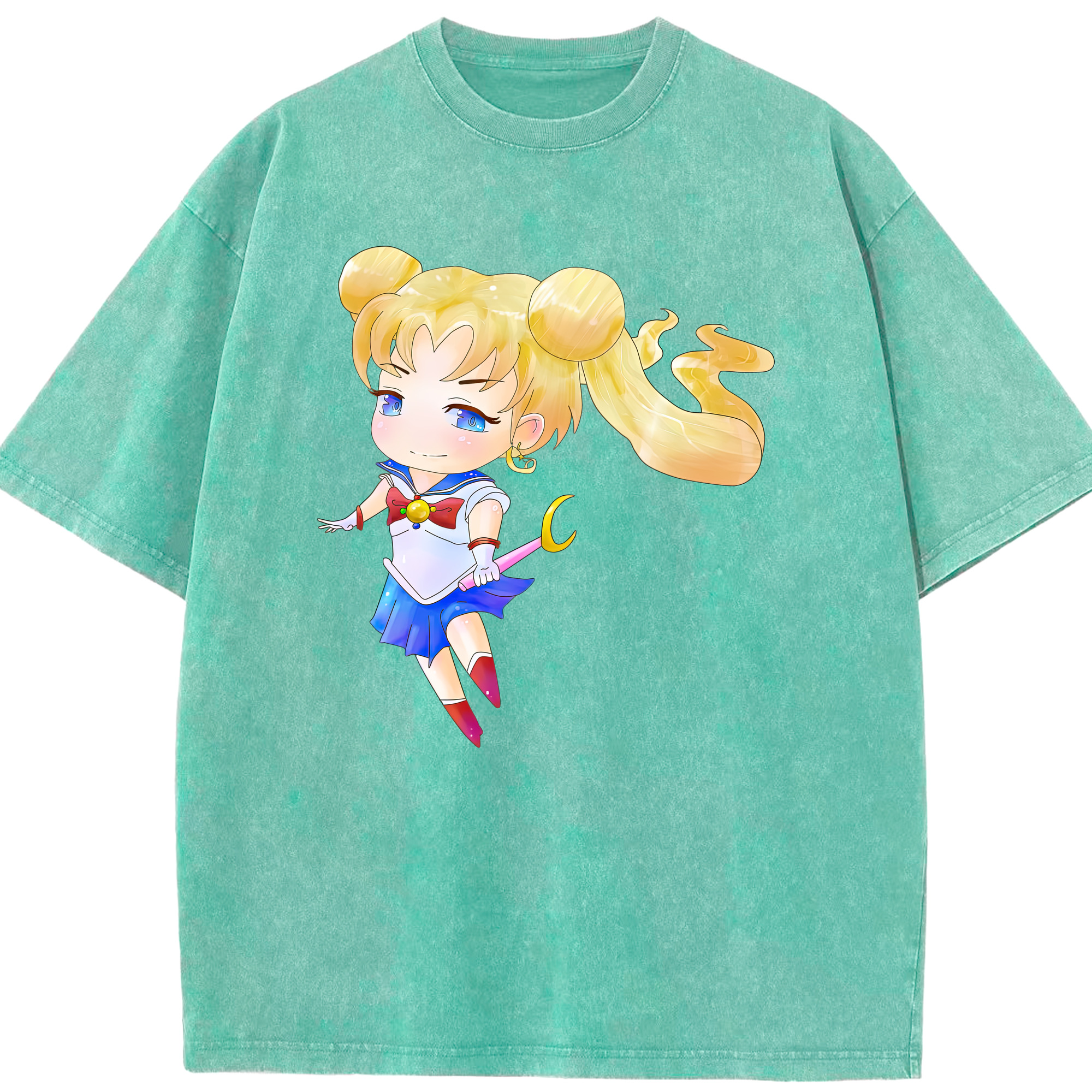 （画像用） 美少女戦士セーラームーン 愛野 美奈子 あいの みなこ Sailor Moon Aino Minako 綿100% ヴィンテージ風 半袖Tシャツ（フロントプリント）